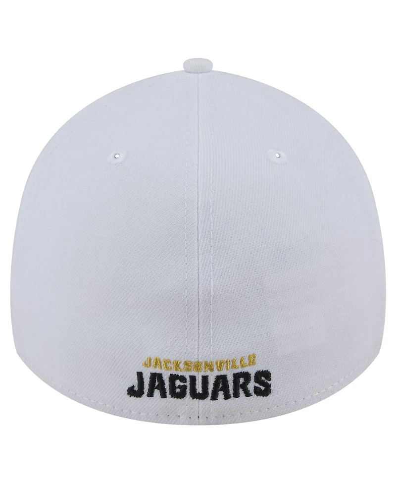 New Era Men's White Jacksonville Jaguars Throwback Iced 39THIRTY Flex Hat