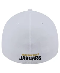New Era Men's White Jacksonville Jaguars Throwback Iced 39THIRTY Flex Hat