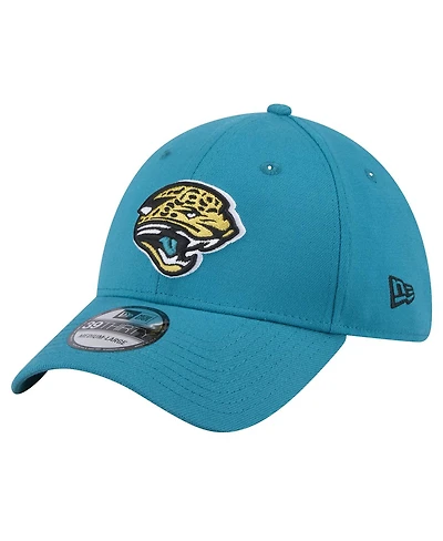 New Era Men's Teal Jacksonville Jaguars Throwback Logo Standard 39THIRTY Flex Hat