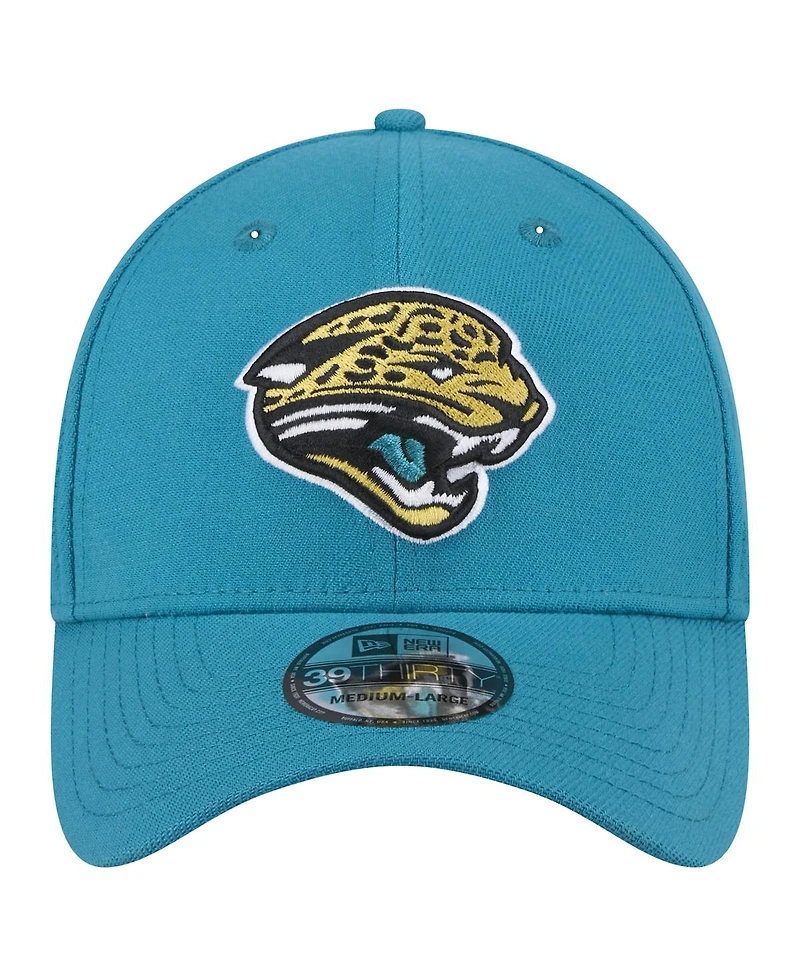New Era Men's Teal Jacksonville Jaguars Throwback Logo Standard 39THIRTY Flex Hat