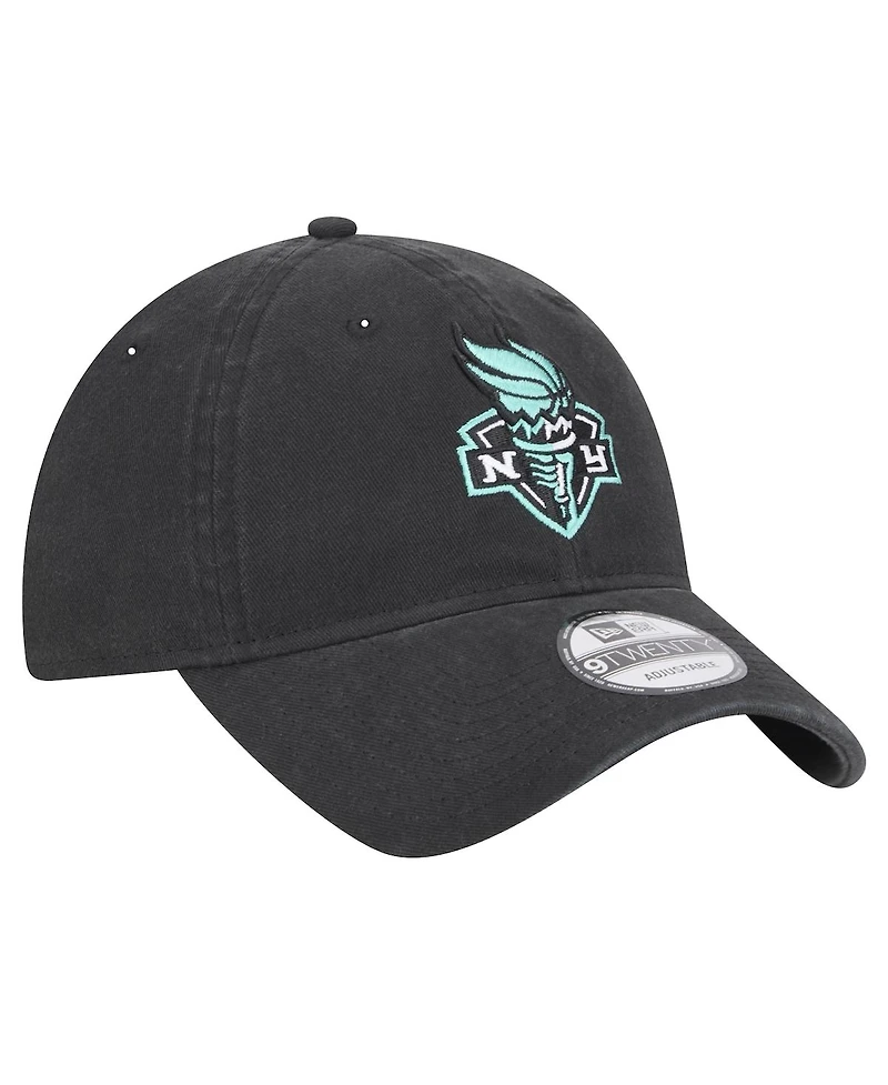 New Era Men's and Women's Black New York Liberty Core Logo 9TWENTY Adjustable Hat
