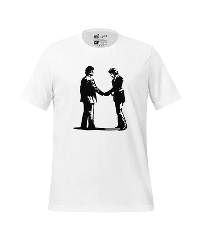 Section 119 Men's and Women's White Pink Floyd Wish You Were Here Handshake Tri-Blend T-Shirt