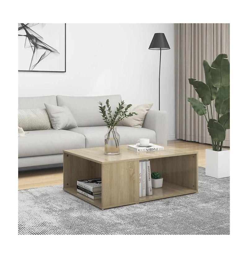 vidaXL Coffee Table Sonoma Oak 35.4"x26.4"x13" Engineered Wood