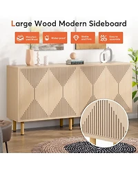 Tribesigns Sideboard Storage Cabinet, Wooden Buffet Cabinet, Sideboard Buffet Cabinet, Floor Cabinet with Doors, Accent Cabinet