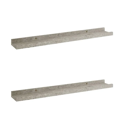 vidaXL Wall Shelves 2 pcs Concrete Gray 23.6"x3.5"x1.2"