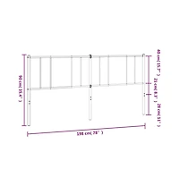 vidaXL Metal Headboard White 76"