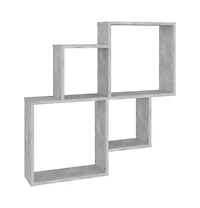 vidaXL Wall Cube Shelf Concrete Gray 31.5"x5.9"x30.9" Engineered Wood