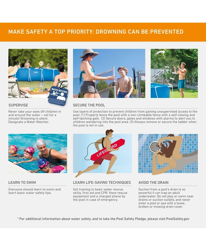 Intex 8.5ft x 26in Rectangular Frame Above Ground Backyard Swimming Pool, Blue