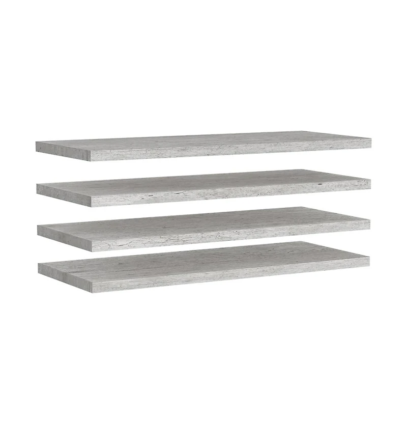 vidaXL Floating Wall Shelves 4 pcs Concrete Gray 35.4"x9.3"x1.5" Mdf
