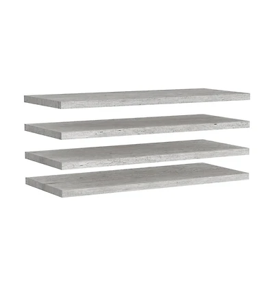 vidaXL Floating Wall Shelves 4 pcs Concrete Gray 35.4"x9.3"x1.5" Mdf