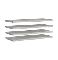 vidaXL Floating Wall Shelves 4 pcs Concrete Gray 35.4"x9.3"x1.5" Mdf