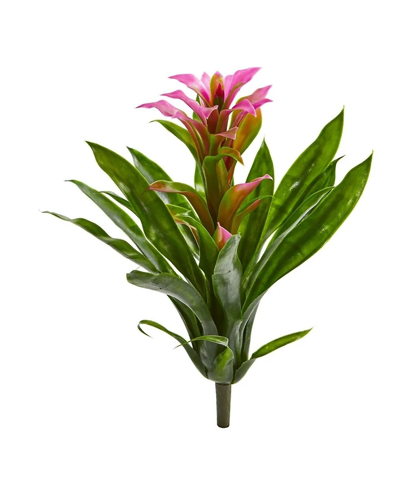 Slickblue Realistic Bromeliad Artificial Flower for Home Decor (Set of 4)