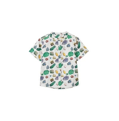 Vild House of Little Baby Vild Lab No.12 - Earth Rocks!, Organic Cotton Band Collar Woven Shirt