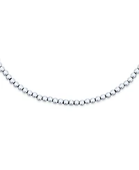 Bling Jewelry Simple Sterling Silver Small 6MM Round Bead Station Ball Necklace Shinny 18 Inch