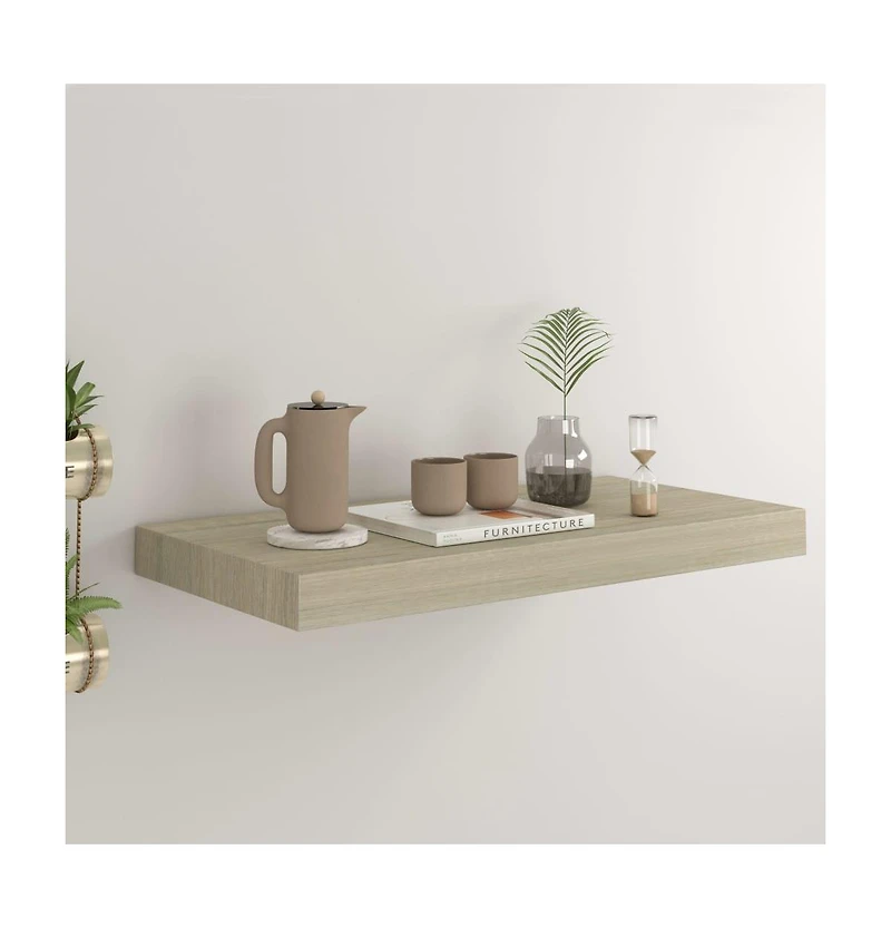 vidaXL Floating Wall Shelf Oak 19.7"x9.1"x1.5" Mdf
