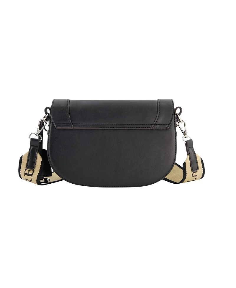 True Religion debossed logo flap shoulder bag