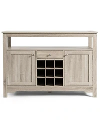 Gymax Buffet Server Sideboard Wine Cabinet Console Table Grey Home