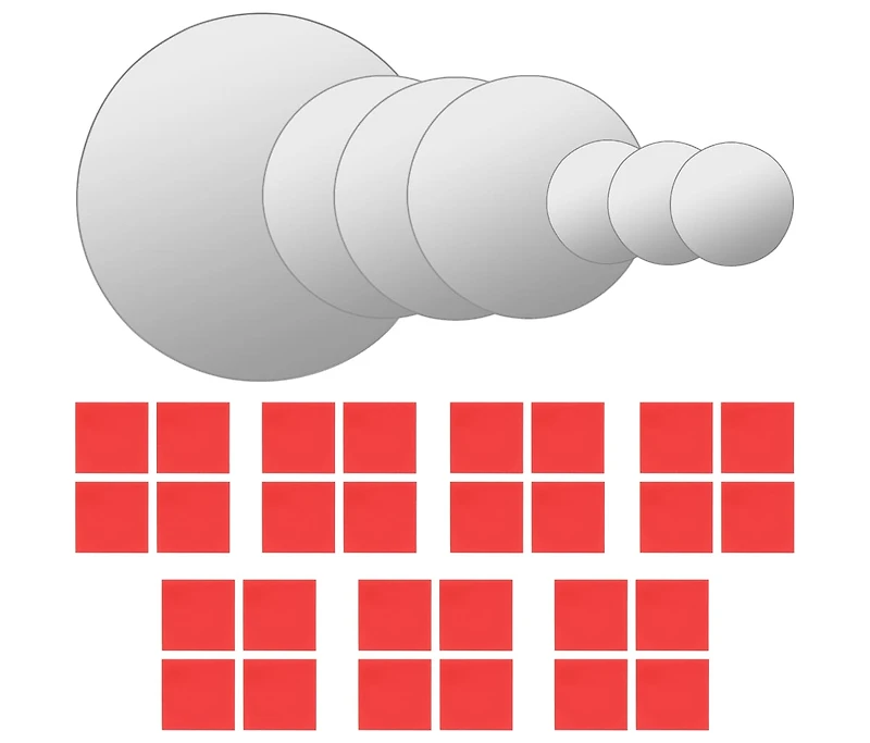 vidaXL 7 Piece Wall Mirror Set Round Glass