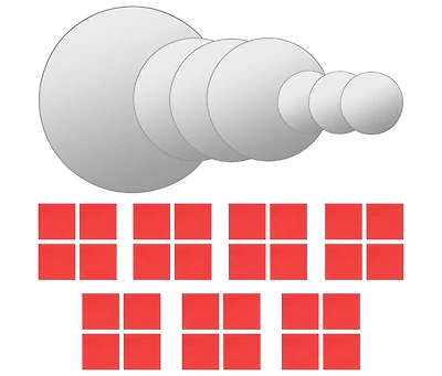 vidaXL 7 Piece Wall Mirror Set Round Glass