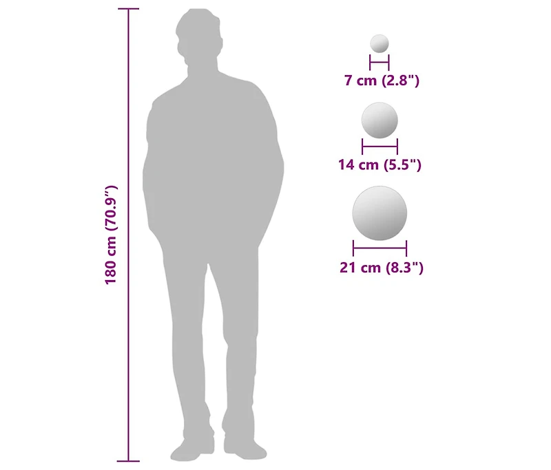 vidaXL 7 Piece Wall Mirror Set Round Glass