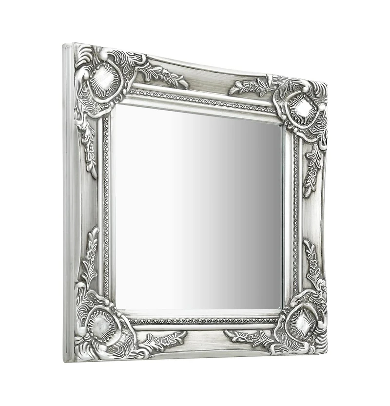 vidaXL Wall Mirror Baroque Style 15.7"x15.7"Silver