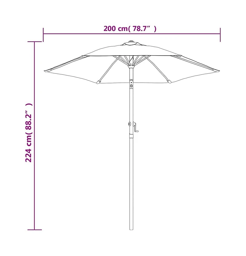Garden Parasol Terracotta 78.7"x88.2" Aluminum