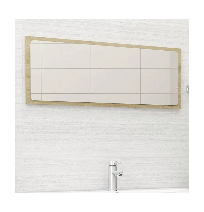 Bathroom Mirror Sonoma Oak 39.4"x0.6"x14.6" Engineered Wood