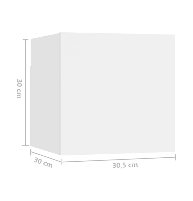 vidaXL Bedside Cabinet White 12"x11.8"x11.8" Engineered Wood