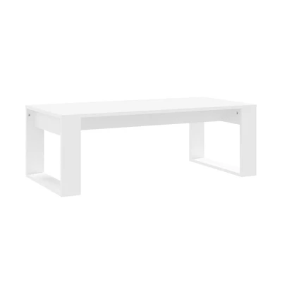 Coffee Table White 40.2"x19.7"x13.8" Engineered Wood