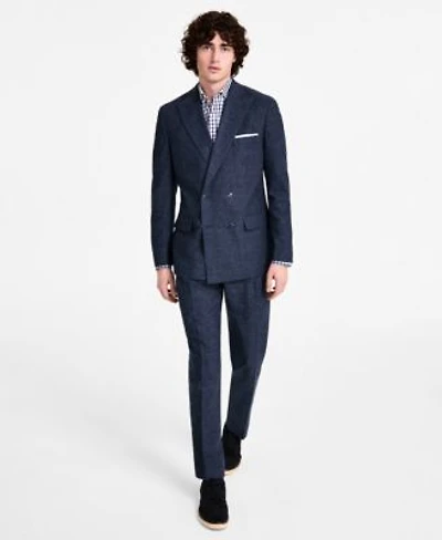 Tommy Hilfiger Mens Modern Fit Double Breasted Linen Suit Separates