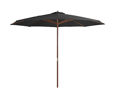 Garden Parasol with Wooden Pole 137.8" Anthracite