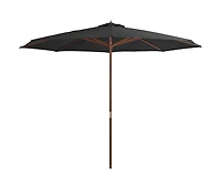 Garden Parasol with Wooden Pole 137.8" Anthracite