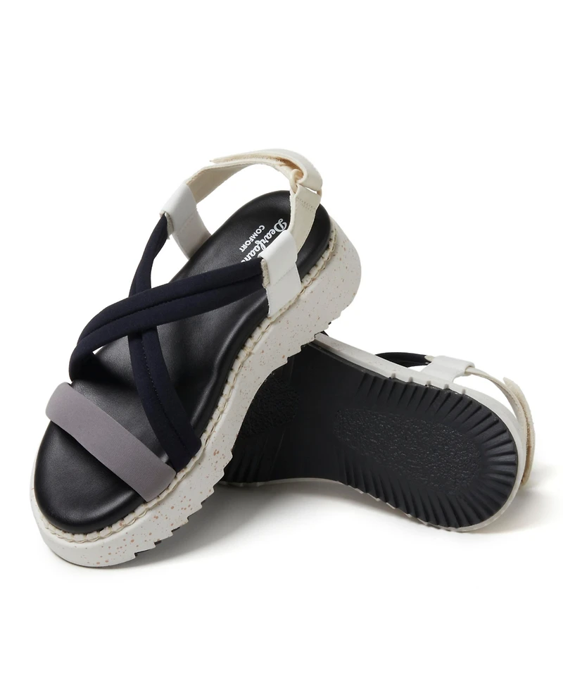 Dearfoams Women's Daylen Adjustable Strap Platform Sandal