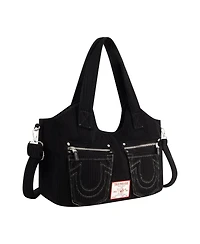True Religion Horseshoe stitch Corduroy satchel.