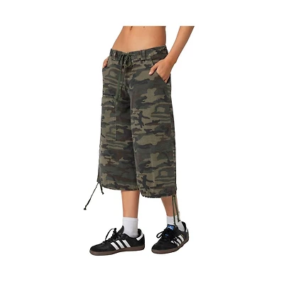 Edikted Women's Camo Cargo Bermuda Shorts