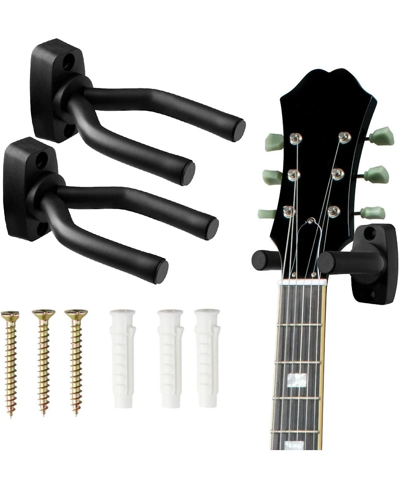 5 Core Guitar Wall Mount Hangers Display Wall Hook w Screws Soft Padding Holder for All Guitars - 2PCS