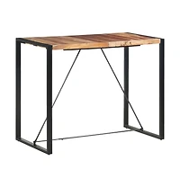 vidaXL Bar Table 55.1"x27.6"x43.3" Solid Sheesham Wood