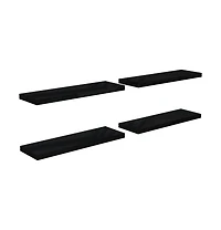 Floating Wall Shelves 4 pcs High Gloss Black 31.5"x9.3"x1.5" Mdf