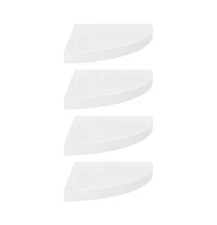 Floating Corner Shelves 4 pcs High Gloss White 13.8"x13.8"x1.5" Mdf