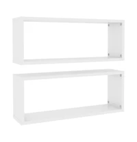 vidaXL Wall Cube Shelves 2 pcs 23.6"x5.9"x9.1" Engineered Wood