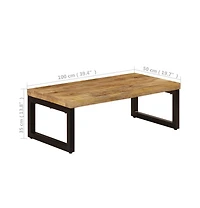 vidaXL Coffee Table 39.4"x19.7"x13.8" Solid Mango Wood and Steel