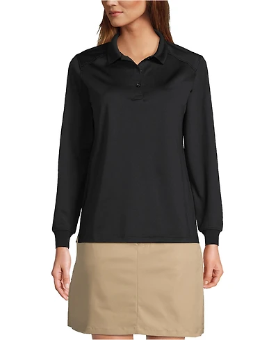 Lands' End School Uniform Women's Long Sleeve Rapid Dry Polo Shirt