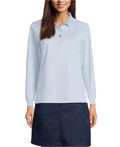 Lands' End School Uniform Women's Long Sleeve Rapid Dry Polo Shirt