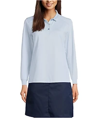 Lands' End School Uniform Women's Long Sleeve Rapid Dry Polo Shirt