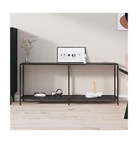 Console Table Black 70.9"x13.8"x29.7" Tempered Glass