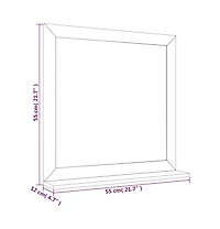 vidaXL Wall Mirror 21.7"x21.7" Solid Wood Walnut