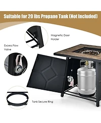 Inolait 40 000 Btu 28 Inches Propane Gas Fire Pit Table With Cover
