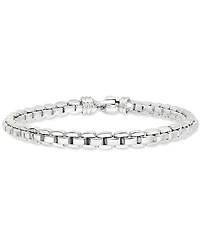 Italian Silver Men's Venezia Box Link Chain Bracelet in Sterling Silver