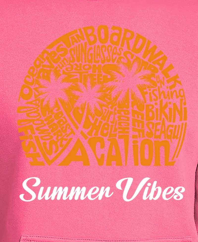 La Pop Art Men's Summer Vibes Word Hooded Sweatshirt