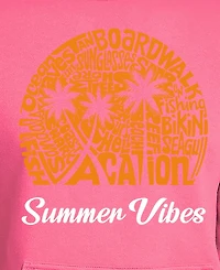 La Pop Art Men's Summer Vibes Word Hooded Sweatshirt